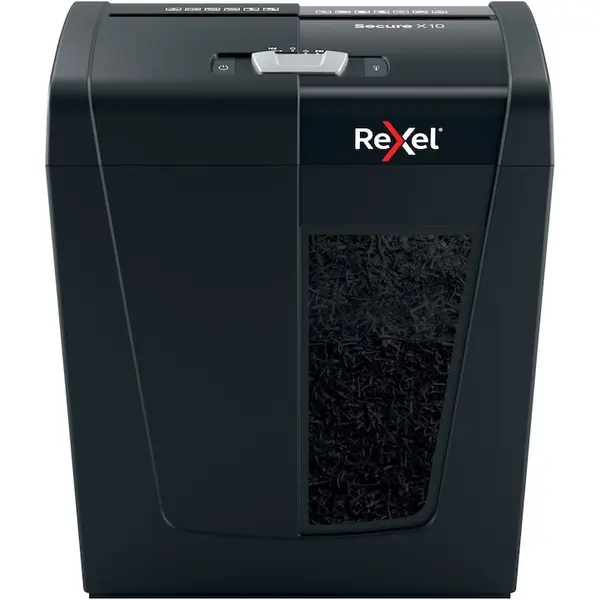 REXEL Distrugator documente manual REXEL SECURE X10, P4, cross-cut (confeti), 10 coli, 18l, negru