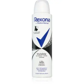 Rexona Invisible Black and White spray anti-perspirant impotriva petelor albe si galbene