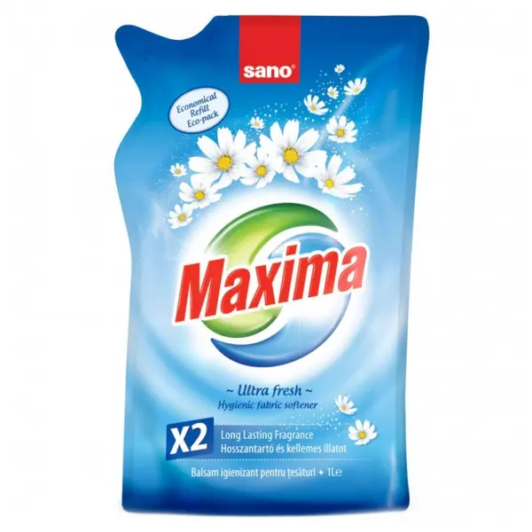 Rezerva Balsam Igienizant pentru Tesaturi Sano Maxima Ultra Fresh, 10 Spalari, 1 l