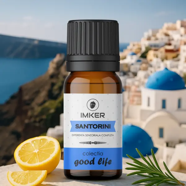Rezerva parfum ambient IMKER aroma SANTORINI - printre arome: bergamota, lamaie, ambra 10 ml