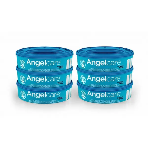 Rezerva pentru cos ermetic scutece murdare, Angelcare, Set 6 buc., Tehnologie OdourSeal, Utilizare indelungata de peste 5 luni, 7 straturi, Antibacterian