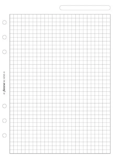 Rezerva pentru organizator Filofax A5 - Cu patrate