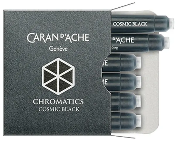 Rezerve pentru stilou Caran d'Ache Chromatics – Negru, 6 bucati
