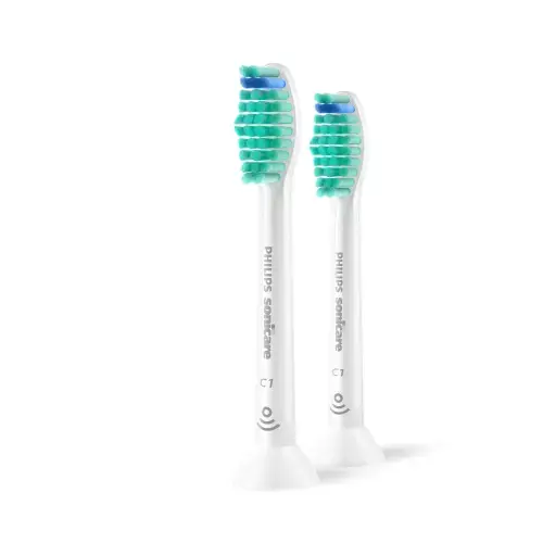 Rezerve Philips Sonicare Pro Results HX6012/87, pachet de 2 capete de periere, Standard, click-on, sincronizarea modurilor BrushSync (Alb)