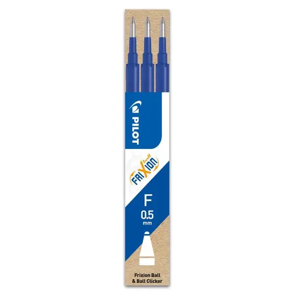 Rezerve roller Pilot Frixion Ball & Clicker 0.5 mm 3 buc/set diverse culori Rezerve roller Pilot Frixion Ball & Clicker 0.5 mm 3 buc/set diverse culori albastru