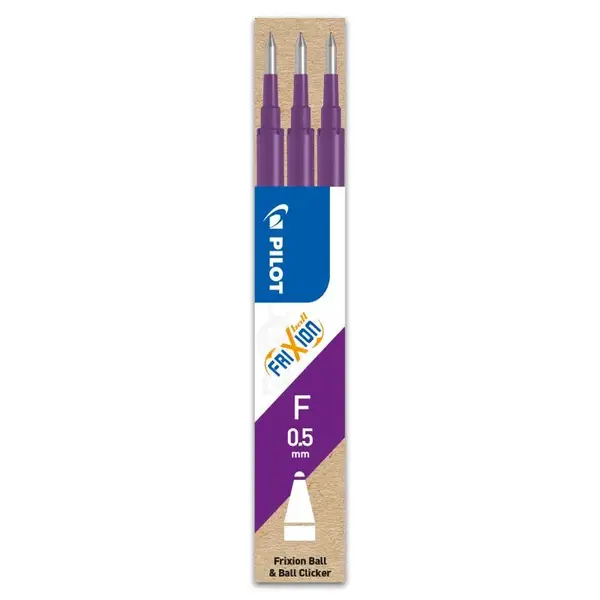 Rezerve roller Pilot Frixion Ball & Clicker 0.5 mm 3 buc/set diverse culori Rezerve roller Pilot Frixion Ball & Clicker 0.5 mm 3 buc/set diverse culori violet