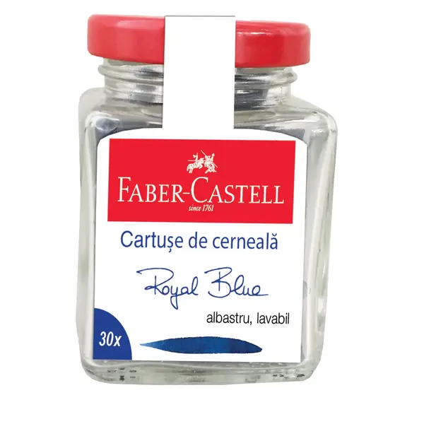 Rezerve stilou mici Faber-Castell cerneala albastra 30 buc/borcan Rezerve stilou mici Faber-Castell cerneala albastra 30 buc/borcan