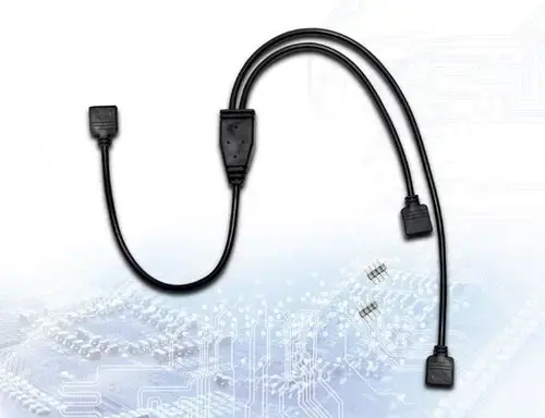 RGB Splitter Inter-Tech 88885465, 4-pin la 2x 4-pin (Negru)