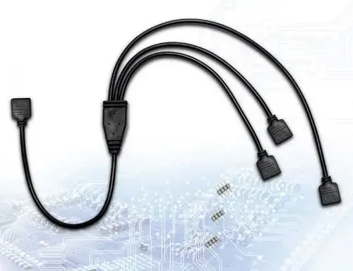 RGB Splitter Inter-Tech 88885466, 4-pin la 3x 4-pin (Negru)