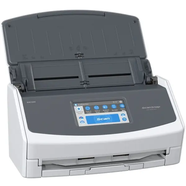 RICOH Scanner de documente Ricoh ScanSnap iX1600, ADF, 40 ppm, 600 dpi, USB 3.2, WiFi, Duplex ADF, 4.3 touch, Alb-Gri