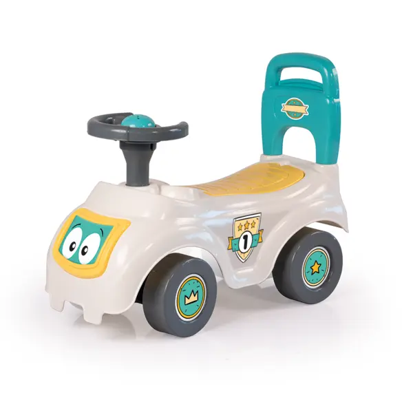 Ride-On copii fara pedale Dolu Pastel, volan cu claxon, spatar cu posibilitatea de impingere, spatiu de depozitare, claxon