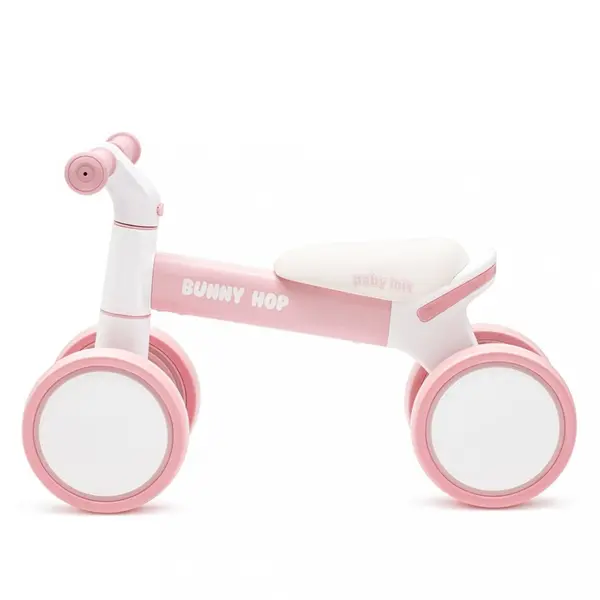 Ride On fara pedale Ride On cu cadru usor din aluminiu,ghidon reglabil,roti EVA,sezut moale si limitator directie de siguranta Baby Mix Bunny Hop Pink