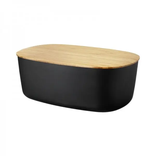 RIG-TIG Cutie depozitare paine RIG-TIG BREAD BOX Z00360-1 - 17006109, Capac din lemn de bambus, Corp din plastic PBT, Capacul poate fi folosit pe post de placaa de taiat, L34.5cm, l22.5cm, I13cm, Alba