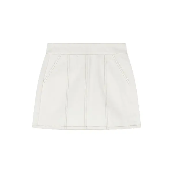 Rigid denim mini skirt white 28