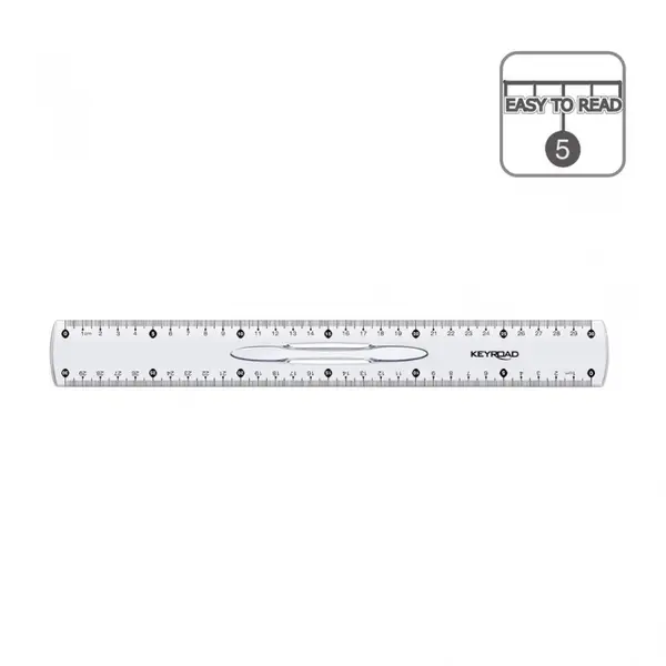 Rigla din plastic transparenta,30 cm