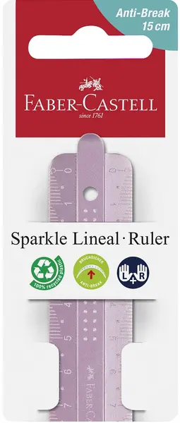 Riglă Faber-Castell Sparkle - 15 cm, sortiment
