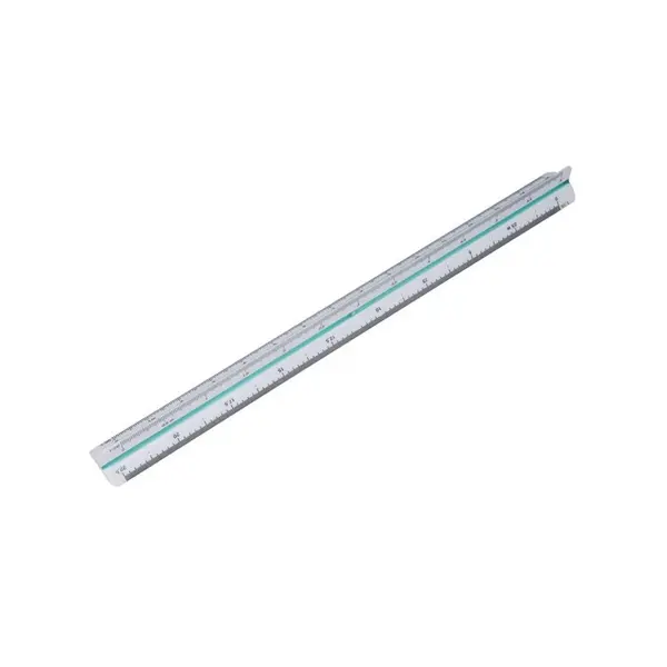 Rigla Office Cover, 30 cm, din plastic PVC, triunghiulara, cu 6 scale