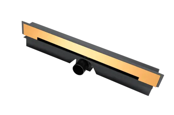 Rigola dus liniara, montaj in perete, 60 cm, capac auriu-negru, FDesign Kleome