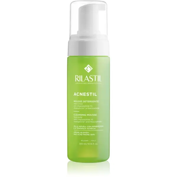 Rilastil Acnestil spuma de curatare ce echilibreaza excesul sebum pentru tenul gras, predispus la acnee 300 ml