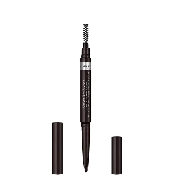 Rimmel Brow This Way 2 In 1 Fill & Sculpt Eyebrow Definer Pencil - Soft Black