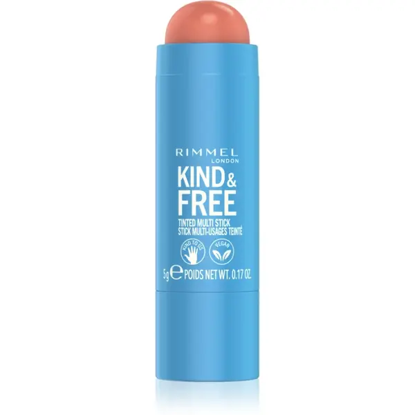 Rimmel Kind & Free machiaj multifuncțional pentru ochi, buze și față culoare 002 Peachy Cheeks 5 g