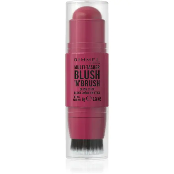 Rimmel Multi-Tasker Blush'N'brush blush stick cu pensulă culoare 200 Fushia Glam 8 g