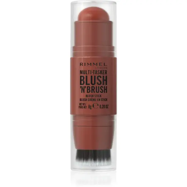 Rimmel Multi-Tasker Blush'N'brush blush stick cu pensulă culoare 350 Roasted Peach 8 g