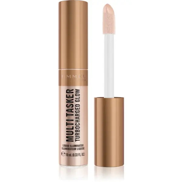 Rimmel Multi-Tasker Turbocharged Glow iluminator lichid culoare 004 Chelsea Glow 10 ml