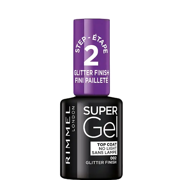 Rimmel Super Gel 2 Pasul 12ml – 002 Glitter Finish Topcoat