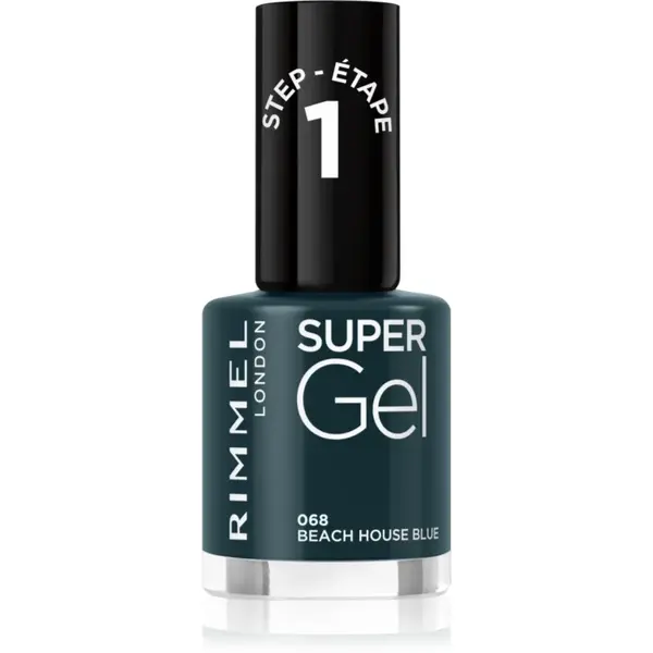 Rimmel Super Gel gel de unghii fara utilizarea UV sau lampa LED culoare 068 Beach House Blue 12 ml