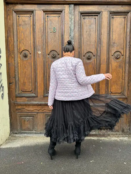 Rinascimento Geacă reversibilă piersică/ lila logo - M INTL