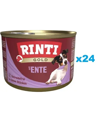 RINTI Gold Duck hearts Mini pentru caini talie mica 24x185 g cu rata