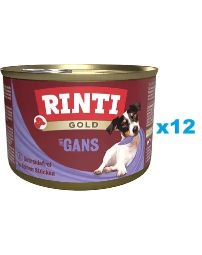 RINTI Gold Goose Mini 12x185 g cu gasca, pentru caini mici