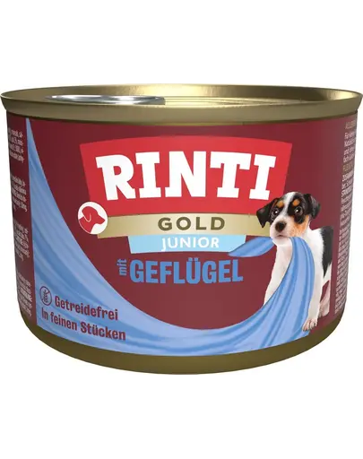 RINTI Gold Junior Poultry Mini hrana pentru catei de rasa mica 185 g cu pasare