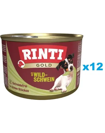 RINTI Gold Wild boar Mini 12x185 g cu mistret