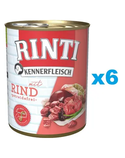 RINTI Kennerfleisch Beef cu vita 6x400 g conserva hrana caine