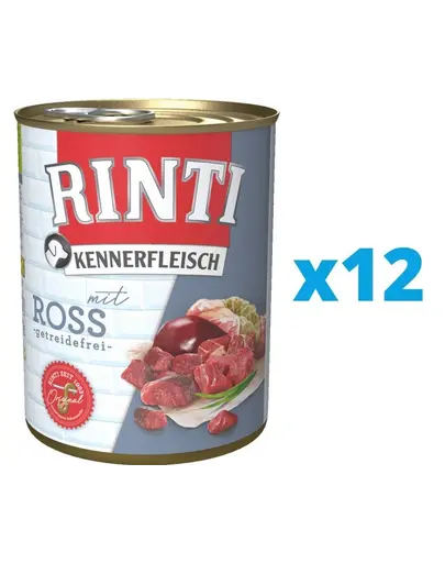 RINTI Kennerfleisch Horse hrana umeda caine 12 x 800 g, cu carne de cal