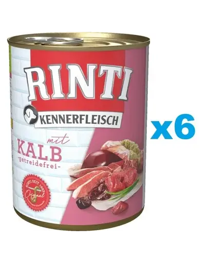 RINTI Kennerfleisch Veal carne de vitel 6x800 g hrana caine