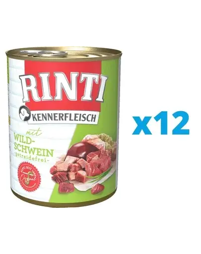 RINTI Kennerfleisch Wild boar hrana umeda 12 x 800 g cu mistret