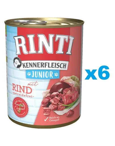 RINTI Kennerfleish Junior Beef 6x400 g conserve alimente catei, vita