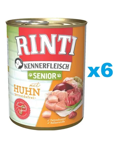 RINTI Kennerfleish Senior Chicken 6x800 g conserve alimente caini, cu pui