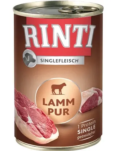 RINTI Singlefleisch Lamb Pure 400 g Hrana umeda monoproteica pentru caini, cu miel