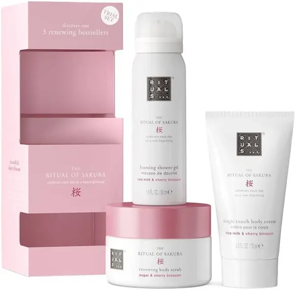 Rituals The Ritual Of Sakura Set - Gel de duș, Cremă și Exfoliant, 50 + 70 ml + 125 g