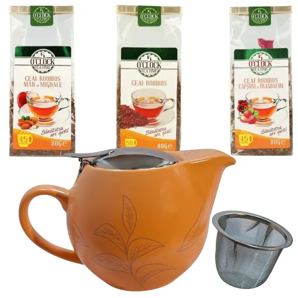 Ritualul de Seara, Ceainic cu infuzor si 3 ceaiuri rooibos