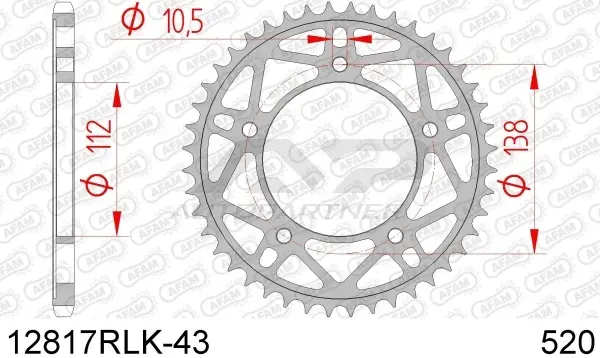 Roata dintata AFAM 12817RLK-43