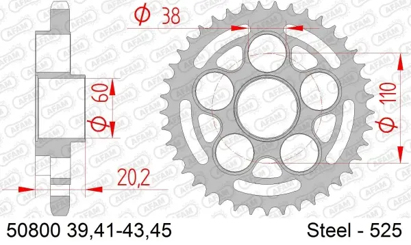Roata dintata AFAM 50800-43