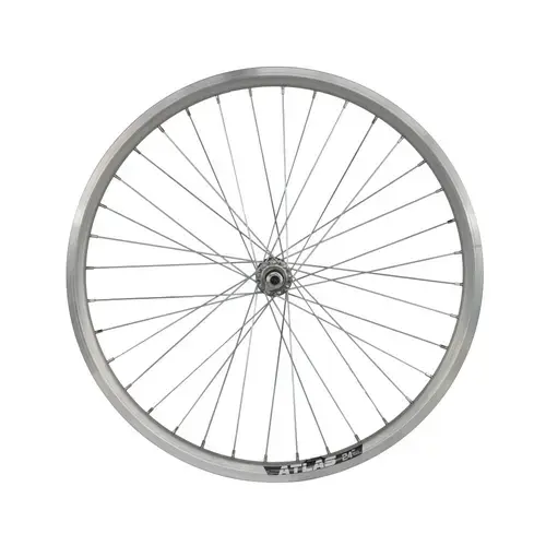 Roata Fata 24inch Cerurim, Janta Dubla Atlas, 507X18, V-Brake, 36H, Argintie