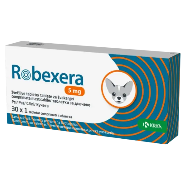 Robexera 5 mg comprimate masticabile pentru caini, 30 cp