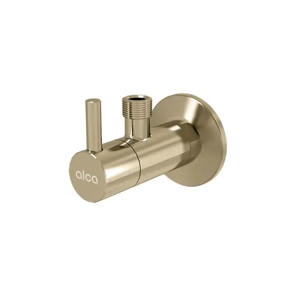 Robinet coltar rotund auriu lucios cu filtru 1 2 3 8 Alcadrain ARV001-G-P