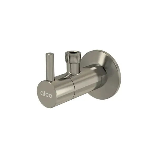 Robinet coltar rotund nichel mat periat cu filtru 1 2 3 8 Alcadrain ARV001-N-B